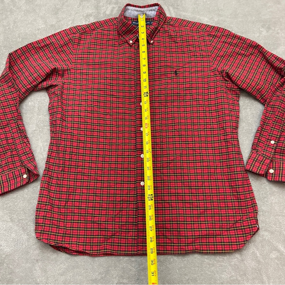 Polo Ralph Lauren Button Down Shirt Mens XL Red Plaid Long Sleeve Custom Fit - Picture 4 of 7